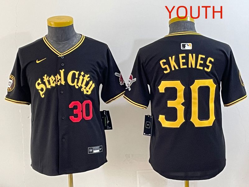 Youth 2025 Pittsburgh Pirates #30 Skenes Black Game Nike MLB Jersey style 7154->youth mlb jersey->Youth Jersey